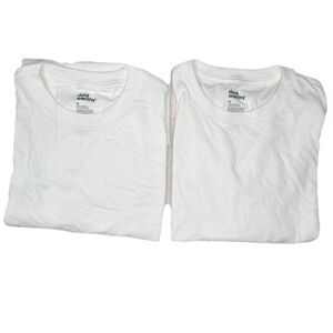 Men’s White Crew Neck Tee Ribbed Tank Tops (2 In A Pack) Size Medium New